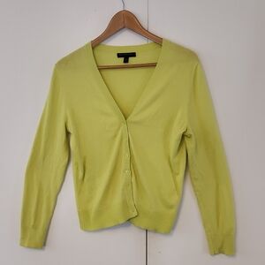 Banana Republic Lime V-Neck Cardigan (M)